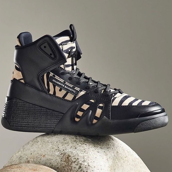 giuseppe zanotti BNIB zebra suede hightop sneakers - Picture 7 of 7